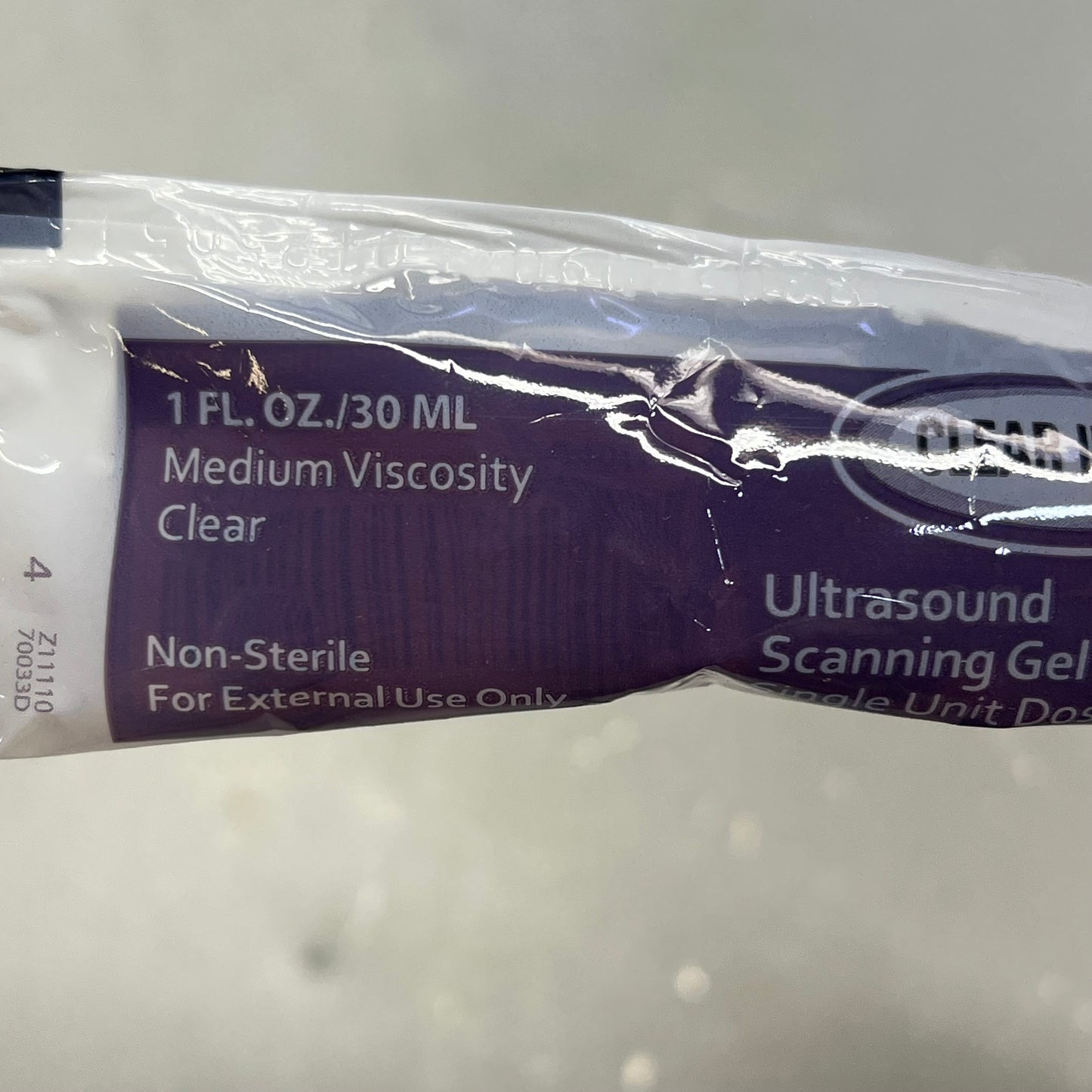 ZA@ CLEAR IMAGE  (100 PACK, 1 Fl Oz Each) Singles Lite Ultrasound Gel Packets Medium Viscosity Clear