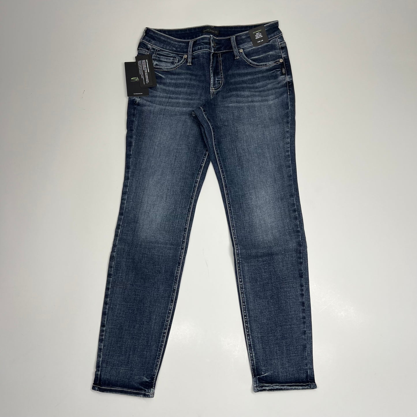 SILVER JEANS CO Britt Curvy Fit Low Rise Skinny Leg Women's Sz 29/29 Indigo