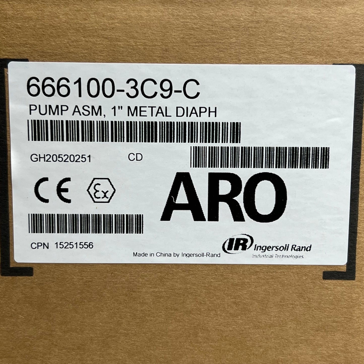 ARO INGERSOLI RAND 1” Metal Diaphragm Pump 666100-3C9-C (Alum)