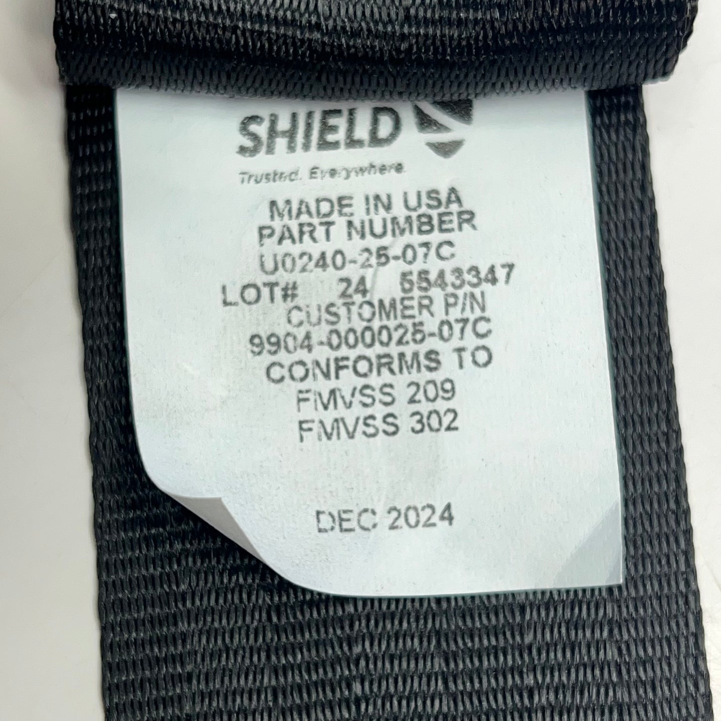 SHIELD RESTRAINT SYSTEMS Seat Belt For Bus & Commercial Vehicles U0240-25-07C