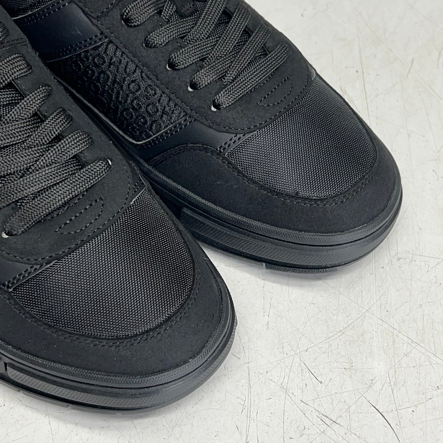 HUGO BOSS Shoe Lace Up Trainers W/ Monogram Detailing Men's US Sz 10 Black 6073904