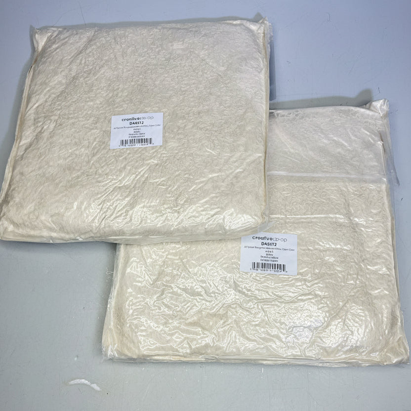 CREATIVE CO-OP (SET OF 2) Mongolian Lamb Fur Pillow 20"x20" Crème DA9512