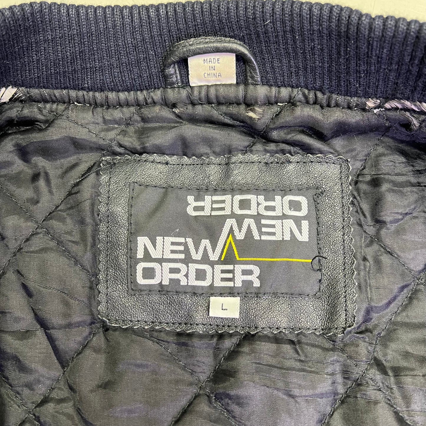 NEW ORDEDR Authentic Leather Jacket Full Zip Men's Sz L Black (Pre-Owned)