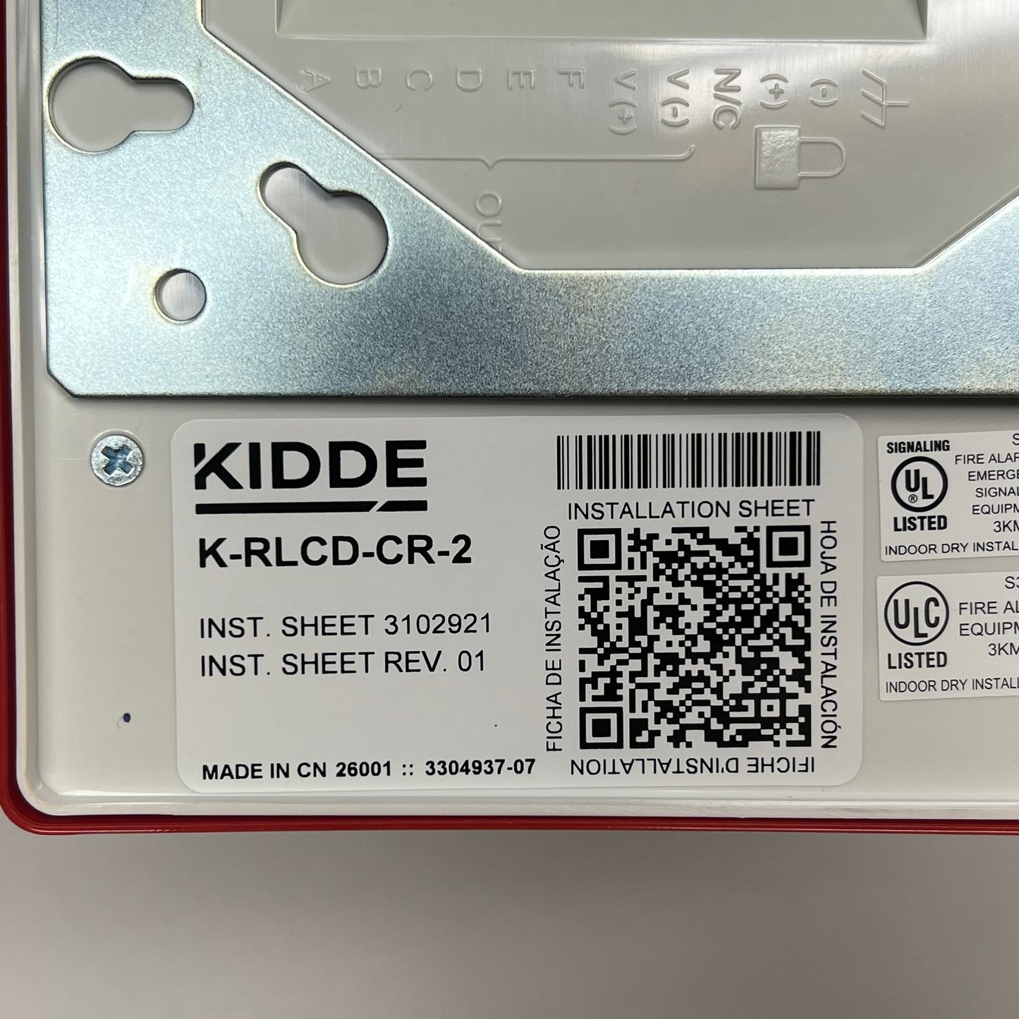KIDDIE Fire Alarm Remote Lcd Annunciator 4x20 Backlit LCD Display K-RLCD-CR-2