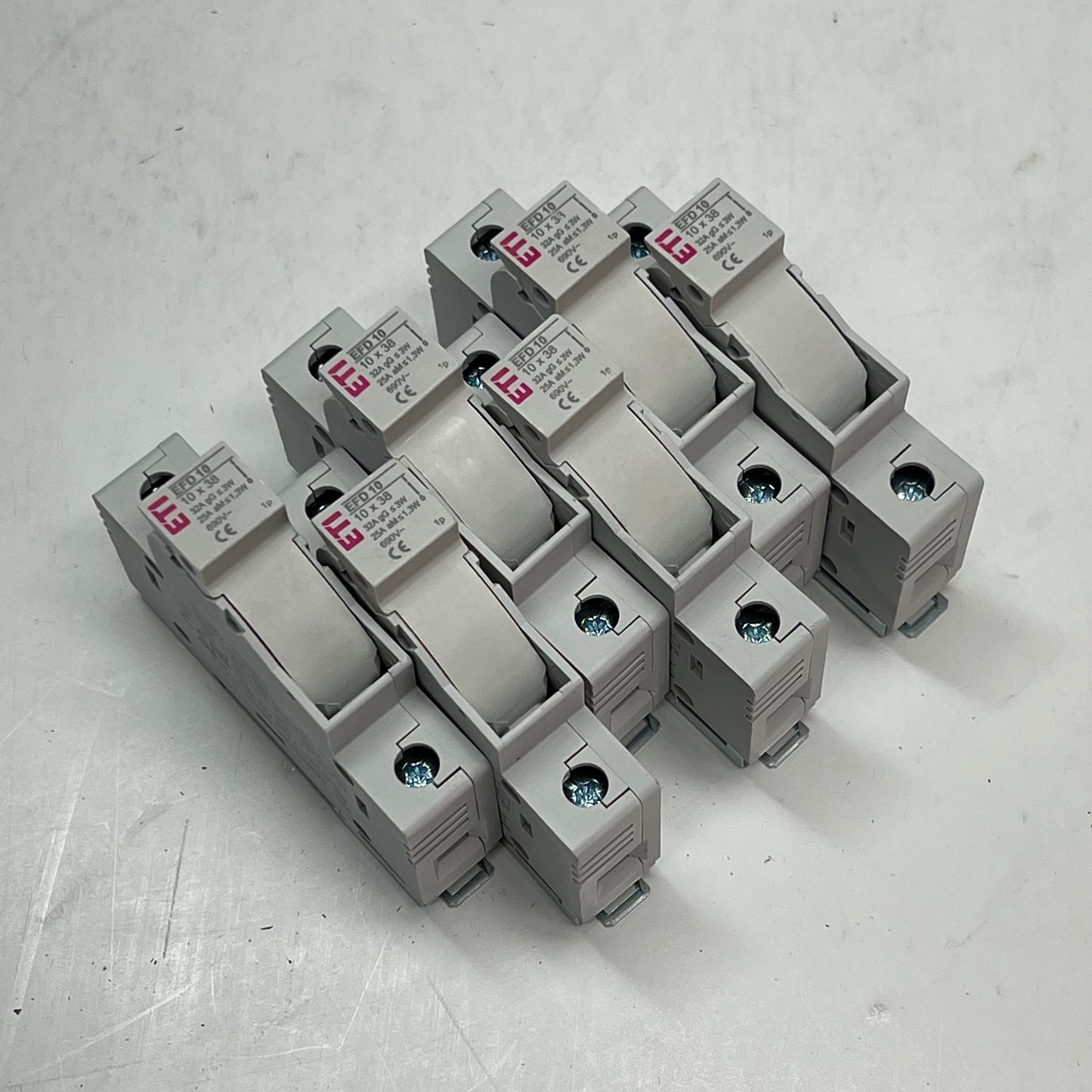 ETI (6 PACK) Modular Fuse Holder Efd 10  32A, 1p, 600V Max Voltage 002540|001