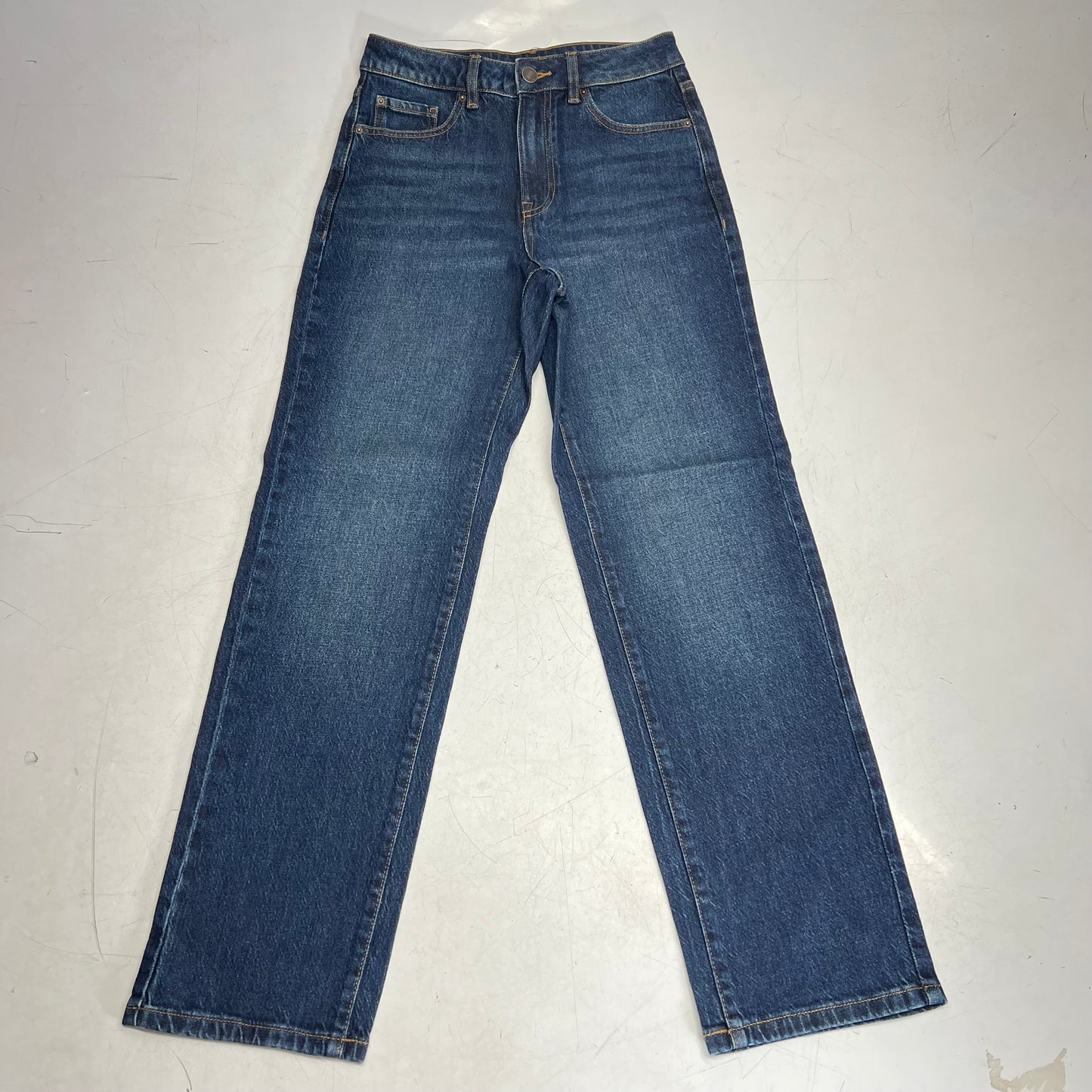 RW & CO High Rise Straight Leg Jeans Women's Sz 26 Dark Blue Wash 487897