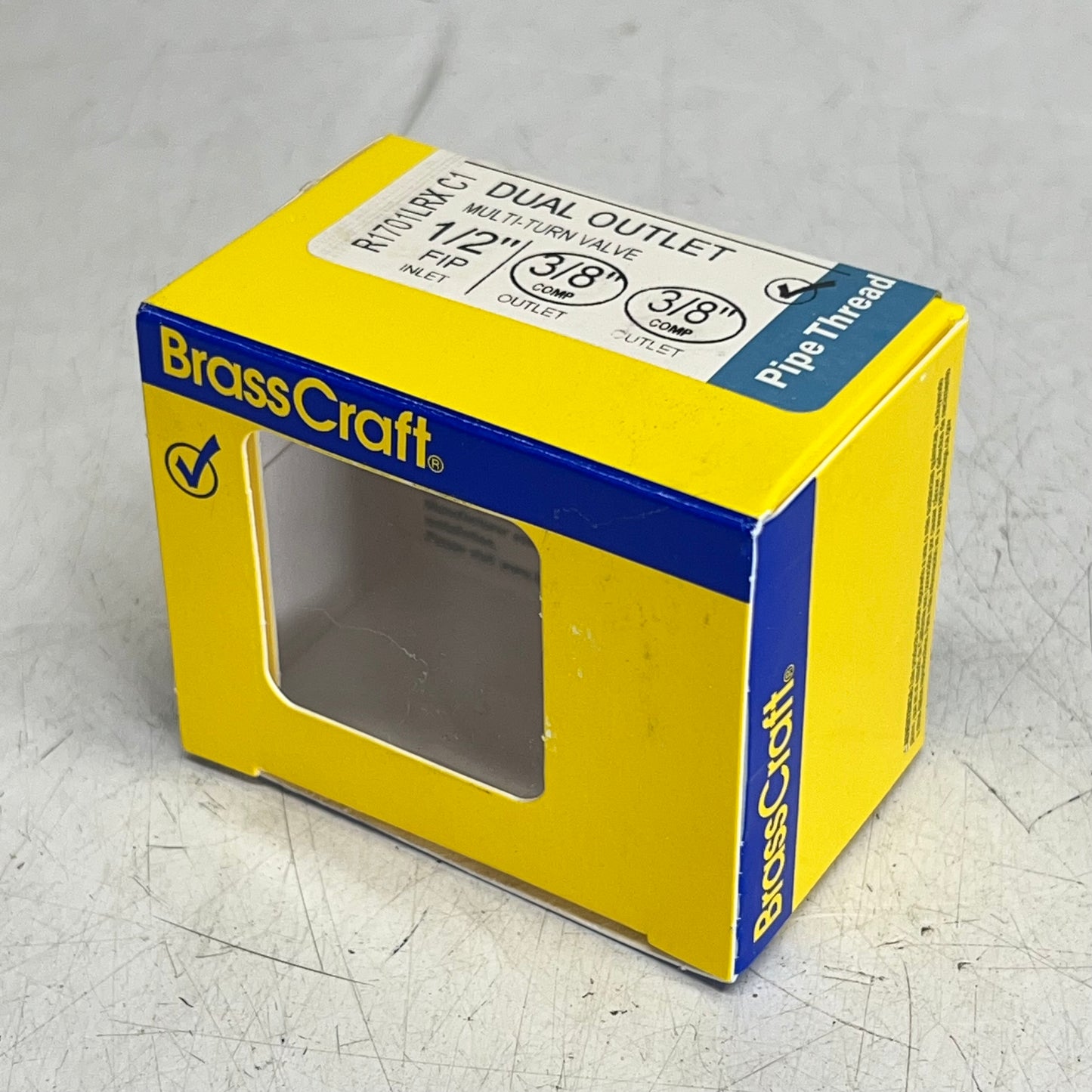 BRASS CRAFT Dual Angle Supply Stop Valve  1/2" FIP x 3/8" O.D. Compr R1701LRX-C1