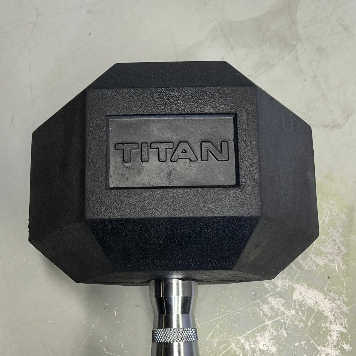 ZA@ TITAN  Straight Stainless Steel Hex Dumbbell 75 lb Black/Chrome
