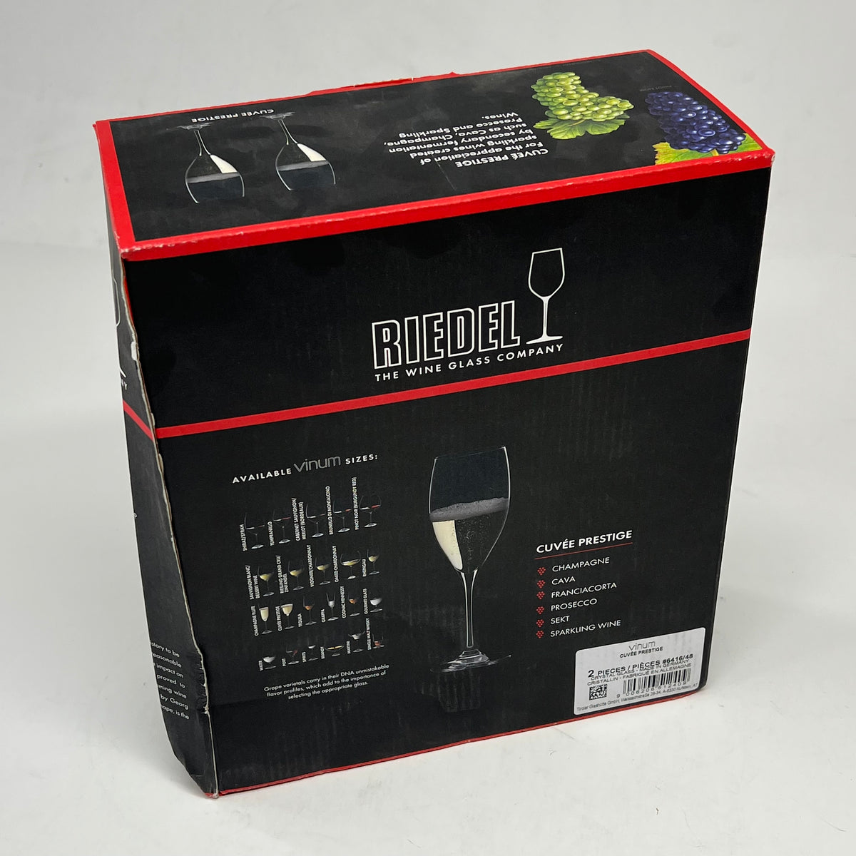 RIEDEL (SET OF 2) Vinum Crystal Cuveé Prestige Wine Glasses Dishwasher Safe