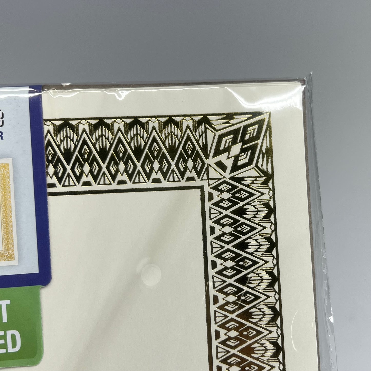 GEOGRAPHICS (2 PACK, 15 SHEETS EACH) Foil Certificates 8.5"x11" Gold/Off White