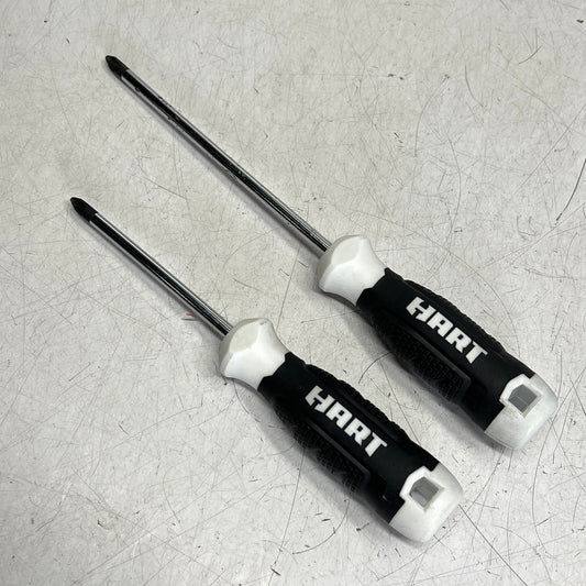 ZA@ HART  (2 PACK) Philips Head Screw Drivers (Long & Short) 10" - 8.5" Black & White