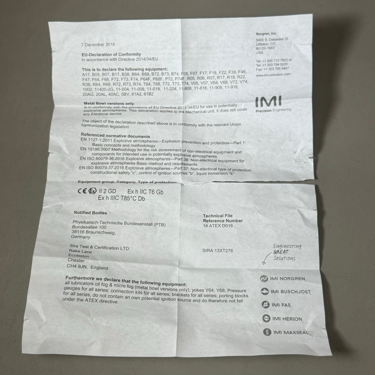 NORGREN Regulator 1/8" PTF 14 Scfm Reliving Diaphragm 5 to 50 Psig R07-100-RNEA