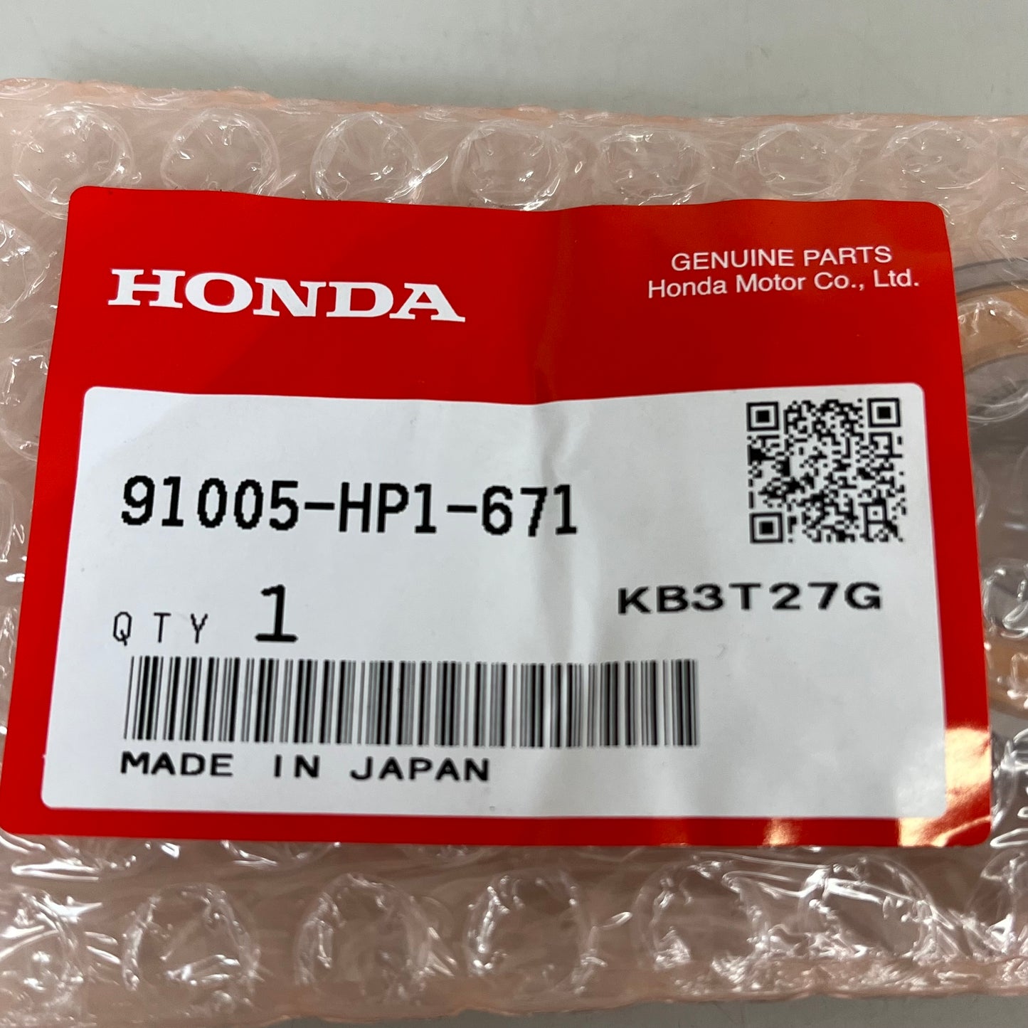 HONDA (2 PACK) Radial Ball Bearing Auto Parts OEM 91005-HP1-671