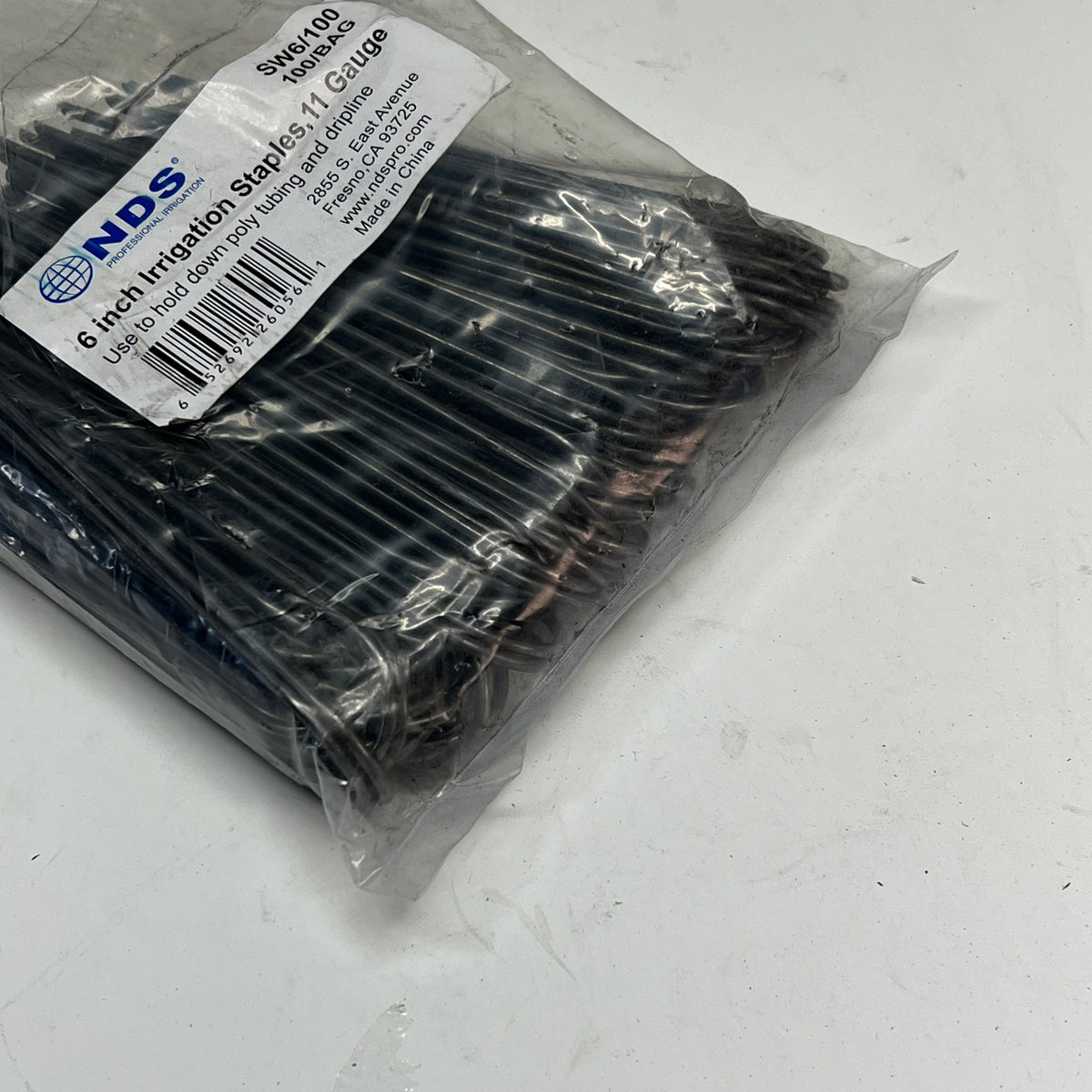 ZA@ NDS (100 PACK) Irrigation Staples Round Top  6"x 11 ga Silver SW6/100