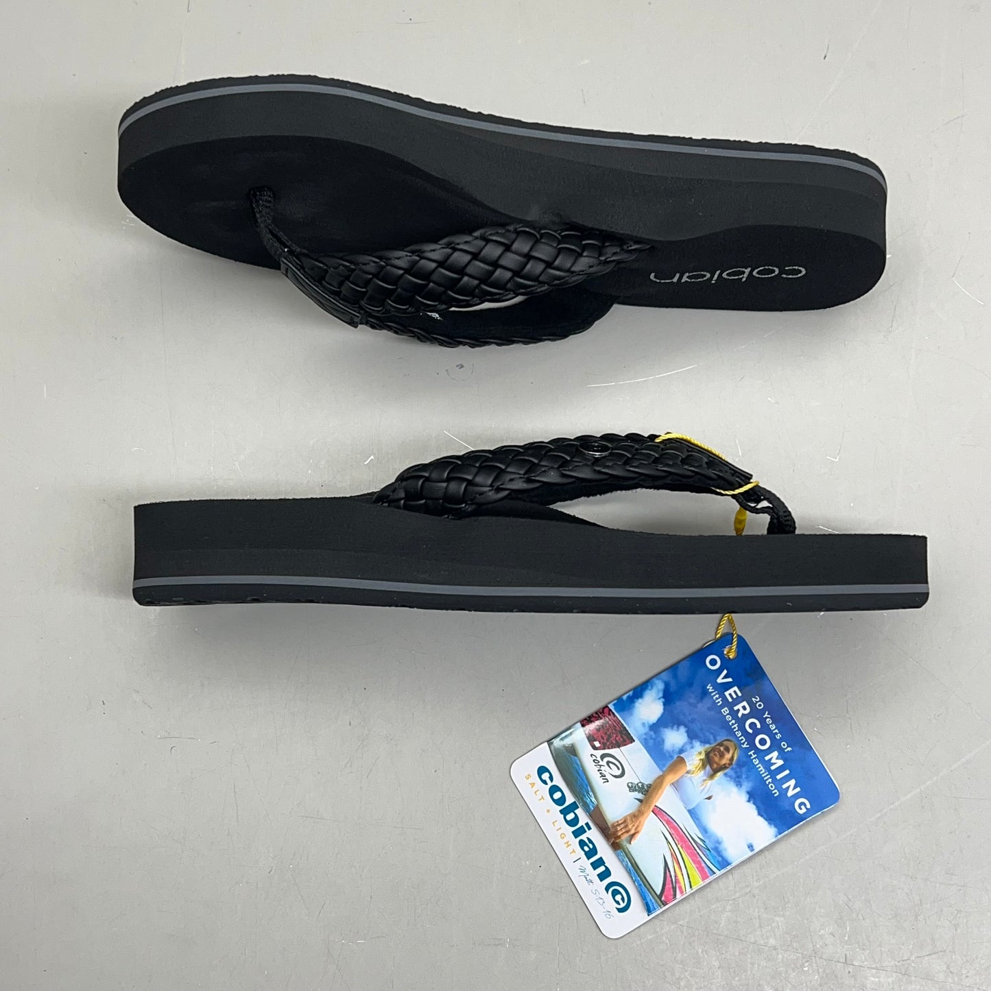 COBIAN Braided Bounce Synthetic Leather Sandals Women's Sz 10 EU 41 Black BRB10-001-10