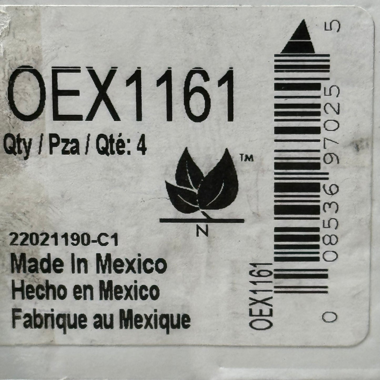 WAGNER OEx Ceramic Disc Brake Pad Set 5" x 2" Grey OEX1161