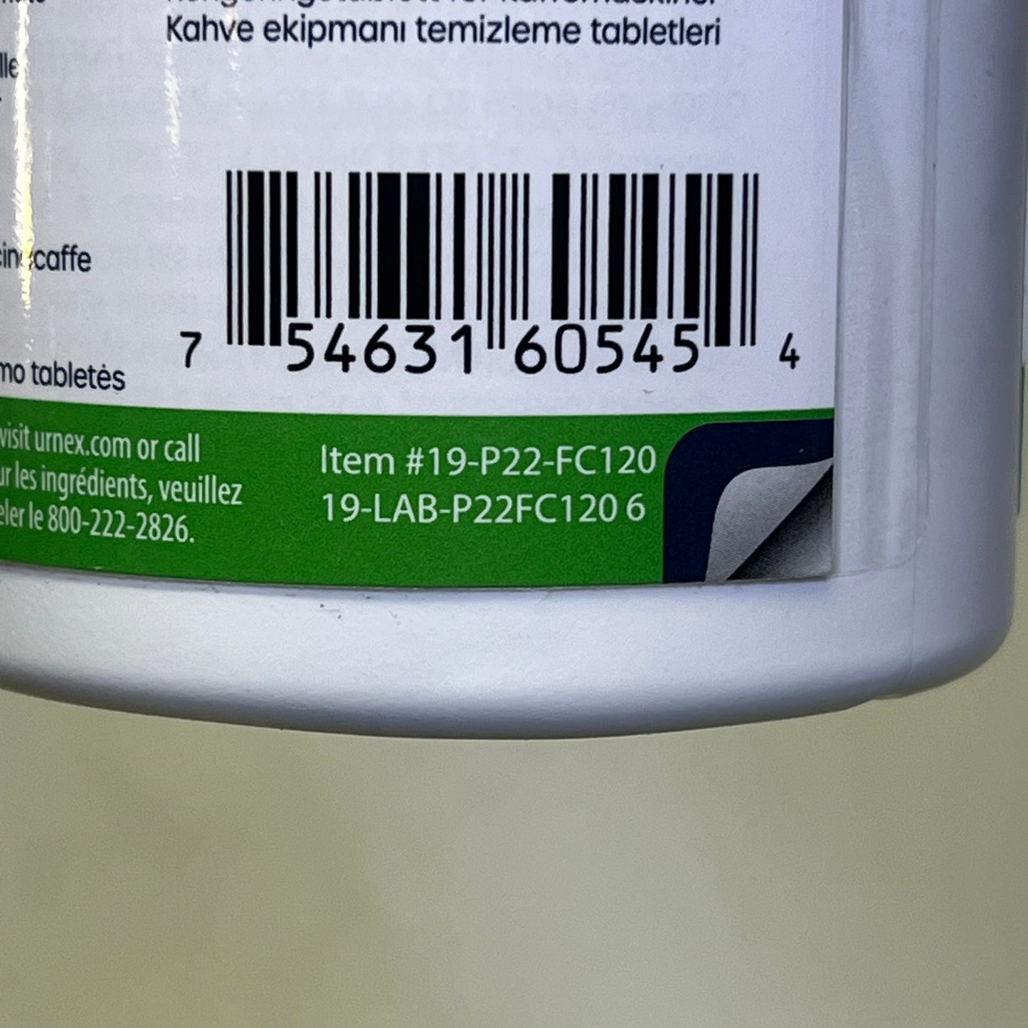 URNEX (2 PACK) Biocaf Coffee Equipment Cleaning Tablets 120 Tablets White