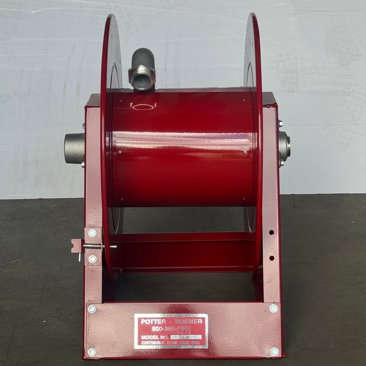 POTTER ROEMER Fire Pro Continuous Flow Hose Reel 2838 26.5”Hx21.5”Lx16" Red