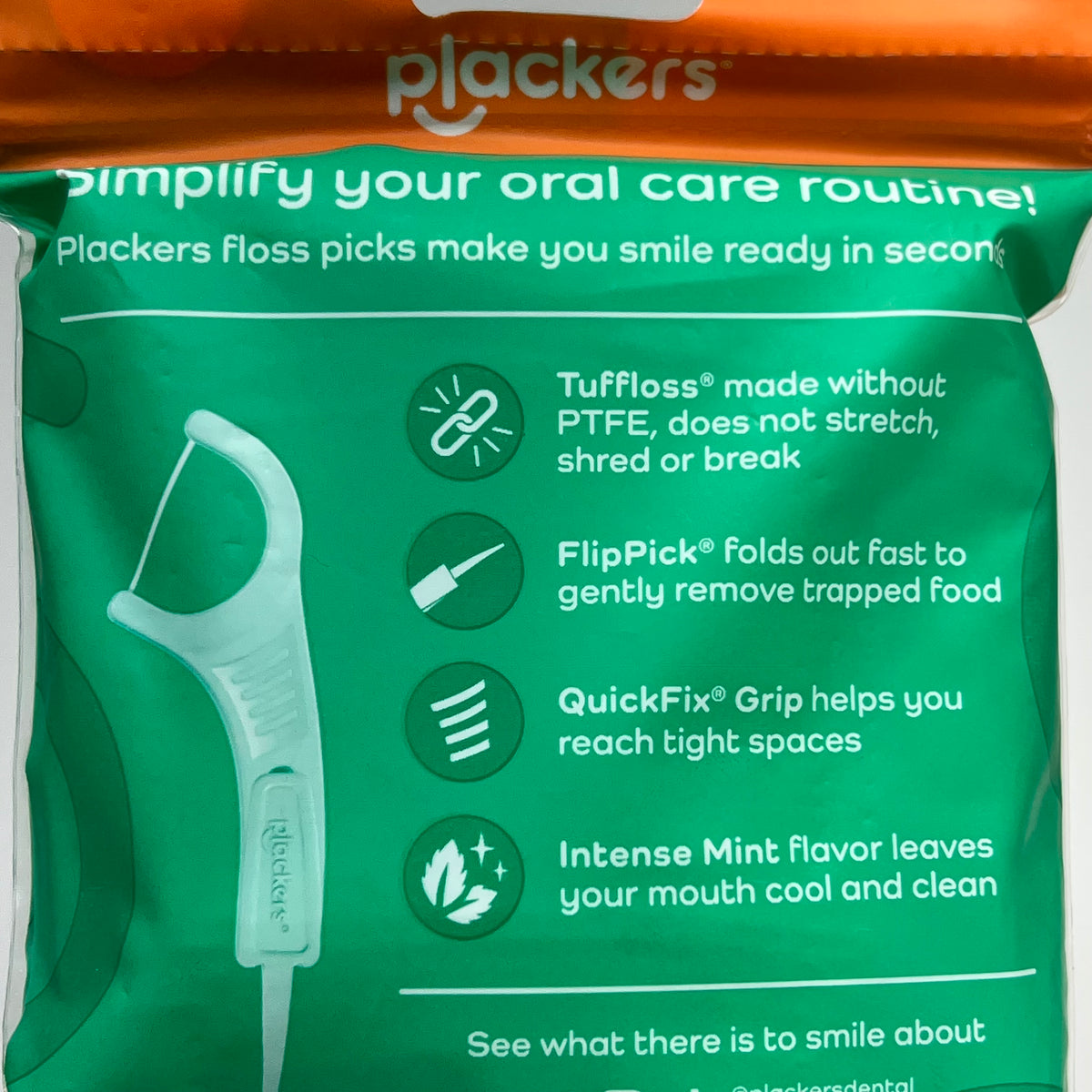 ZA@ PLACKERS (3 PACK,90 EACH) Intense Mint Micro Line Floss Picks  2X Stronger Green