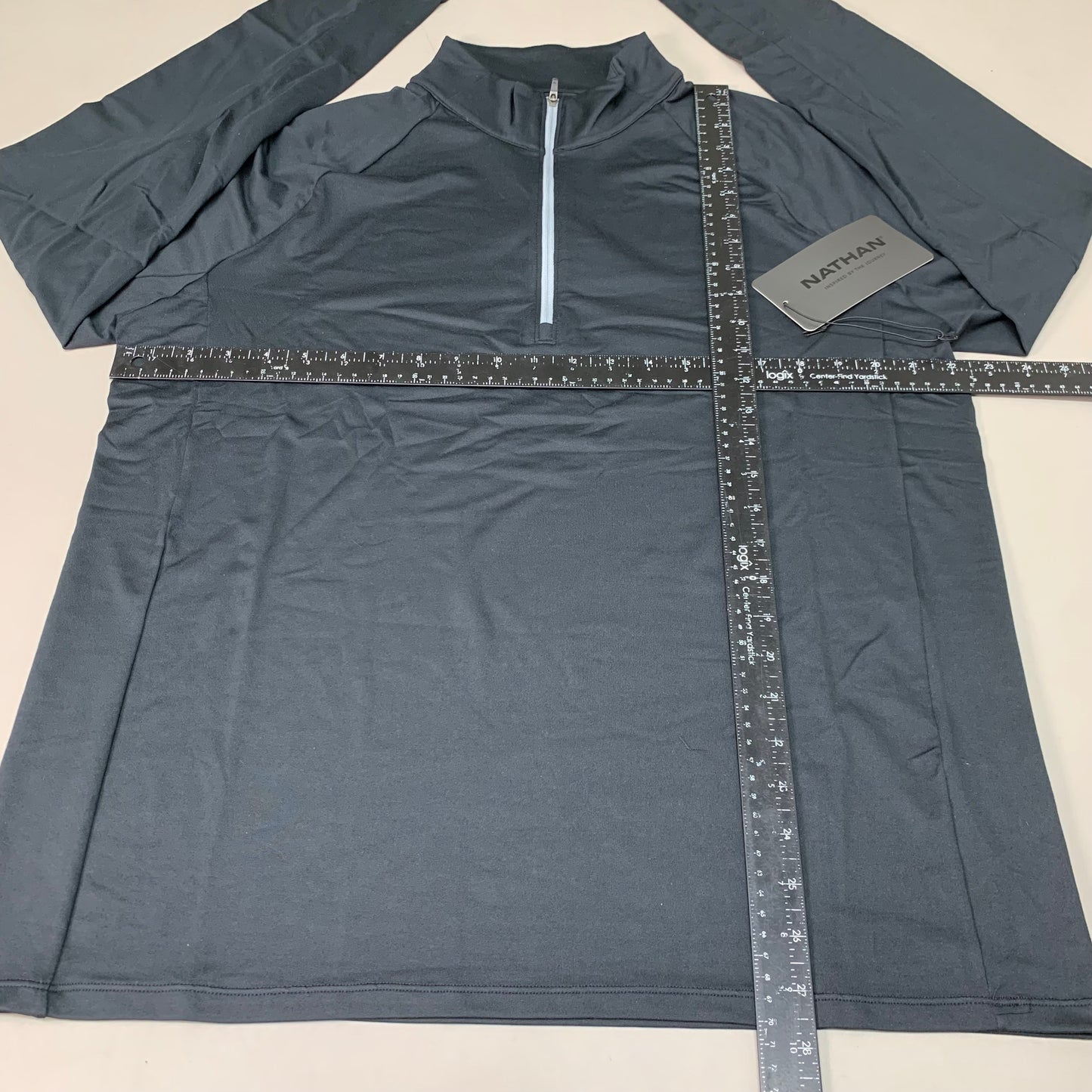 NATHAN Tempo 1/4 Zip Long Sleeve Shirt 2.0 Men's Large Black NS50960-00001-L (New)