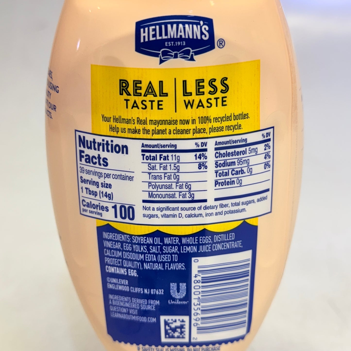 HELLMANN'S (5 PACK) Real Mayonnaise Squeeze Bottle 20 fl oz Mayo BB 08/26