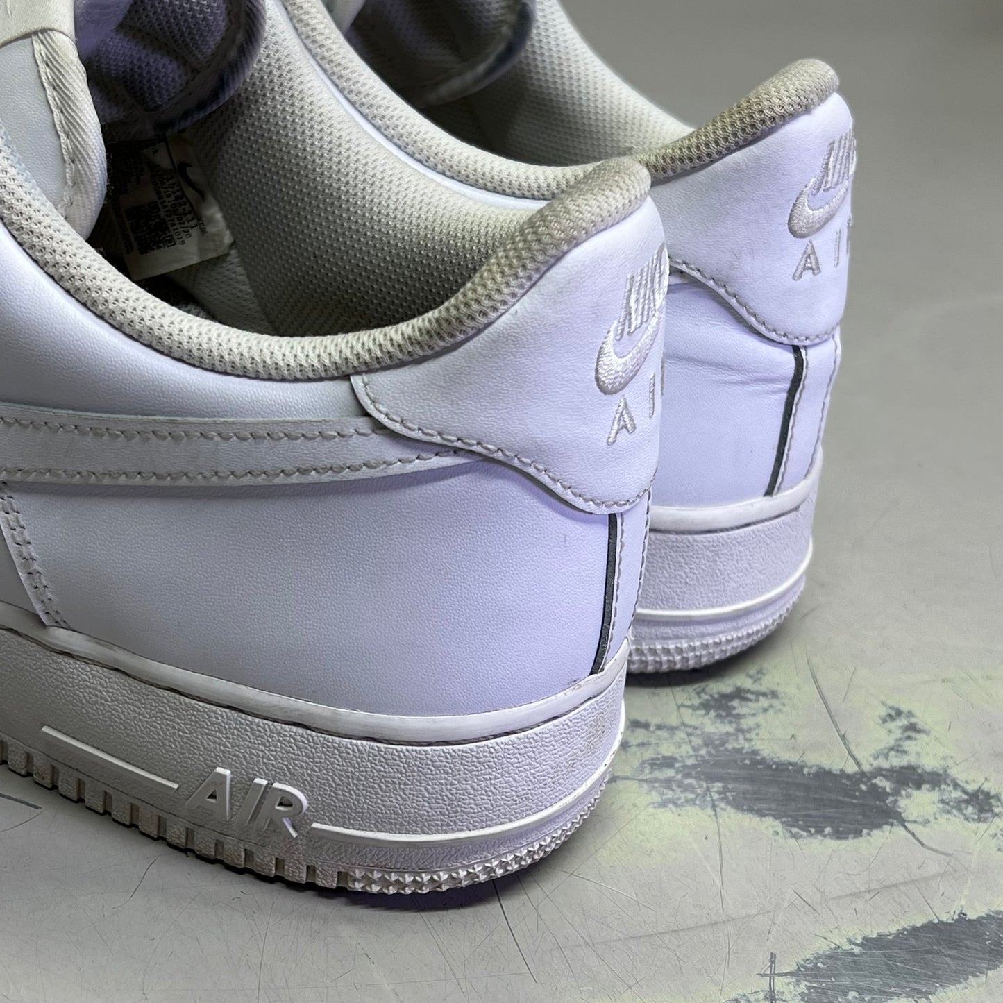 NIKE Air Force 1 '07 Leather Details Men's Sz 15 White (Pre-Owned)