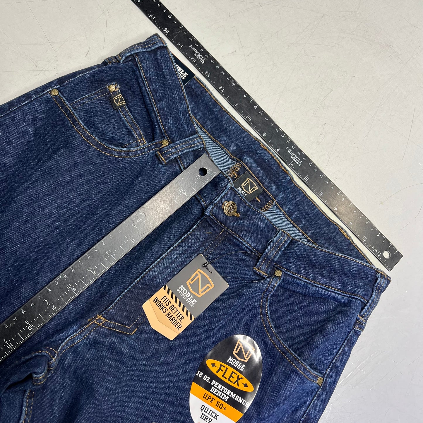 NOBLE OUTFITTERS Flex Denim 5-Pocket Work Pant Men's Sz 34x32 Indigo 18458