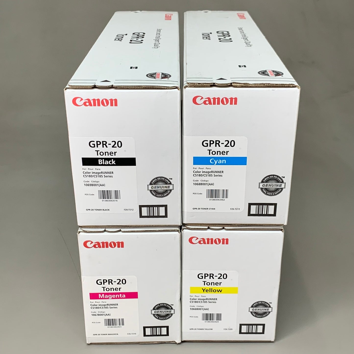 CANON (4 PACK!) GPR-20 Toner Color Image Runner Magenta/Cyan/Yellow/Black C5180(5)