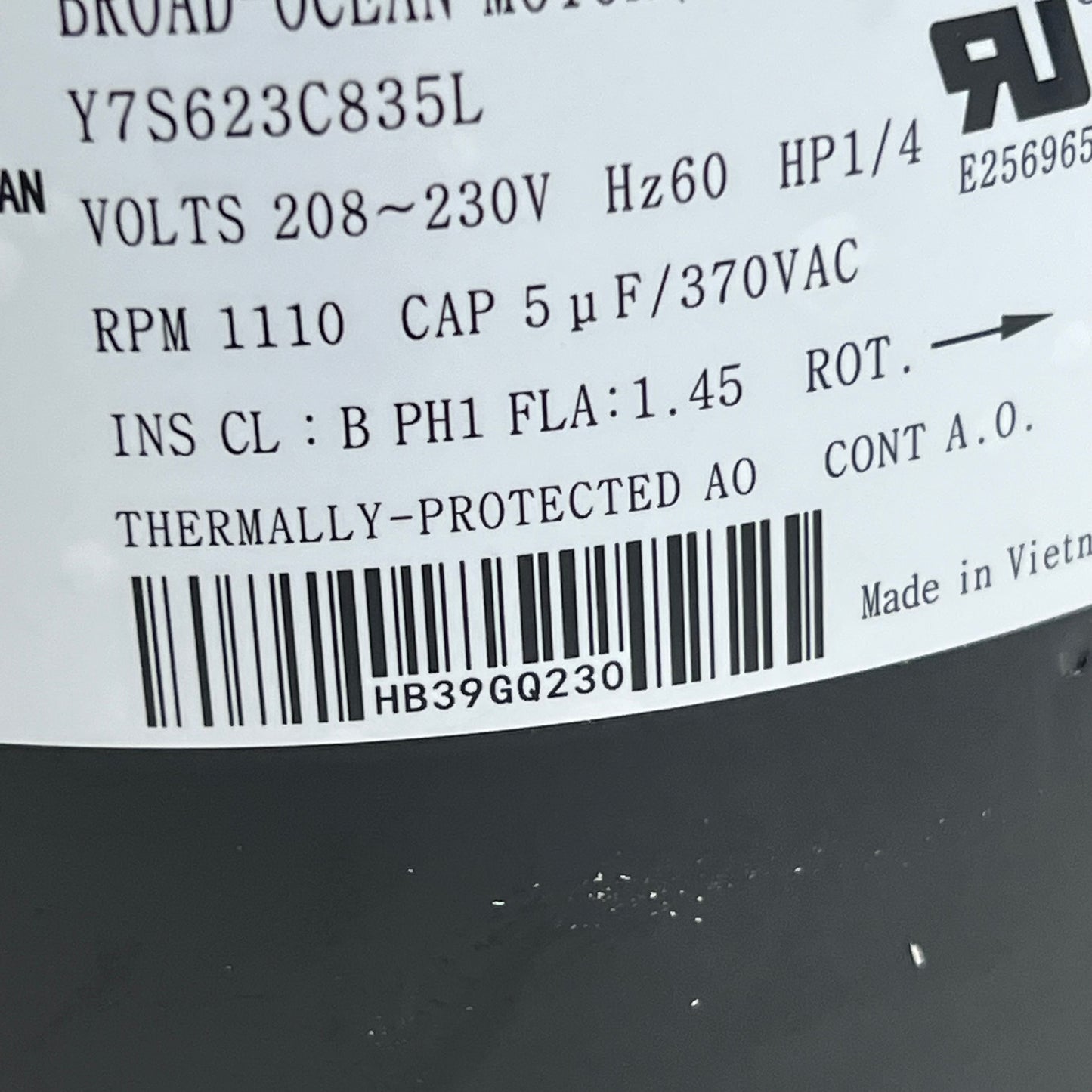 Broad-Ocean Motor Condenser For ICP HVAC Equipment 2.5"x1/2" Black/Silver 1185924