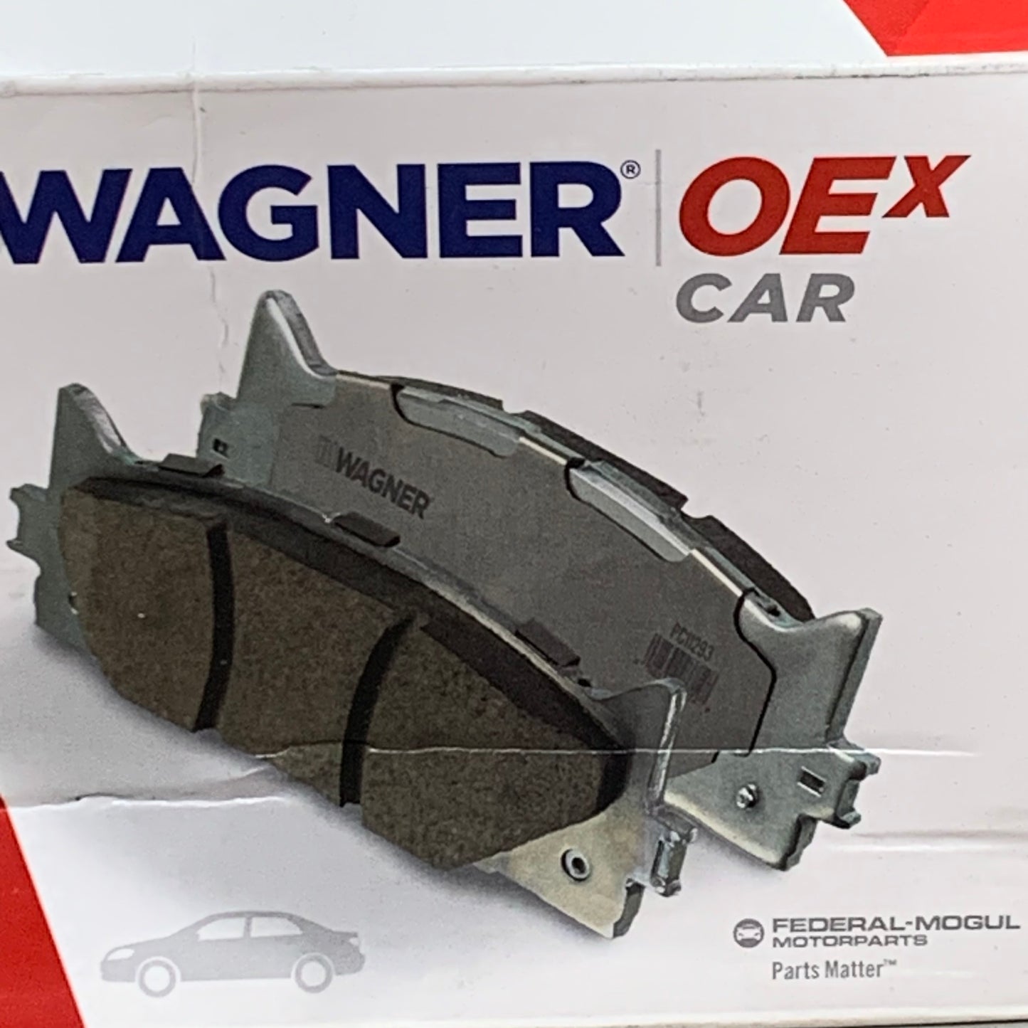 WAGNER OEx Premium Ceramic Disc Brake Pad Set 3 1/2" x 2" Grey OEX1017