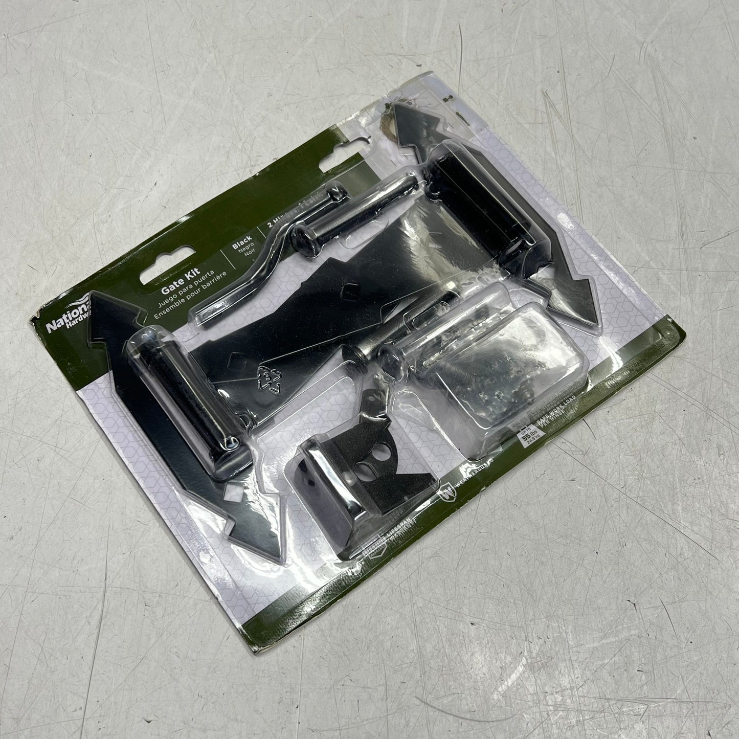 NATIONAL HARDWARE Heavy Gauge Steel Gate Kit Surface Applications Black N243-899