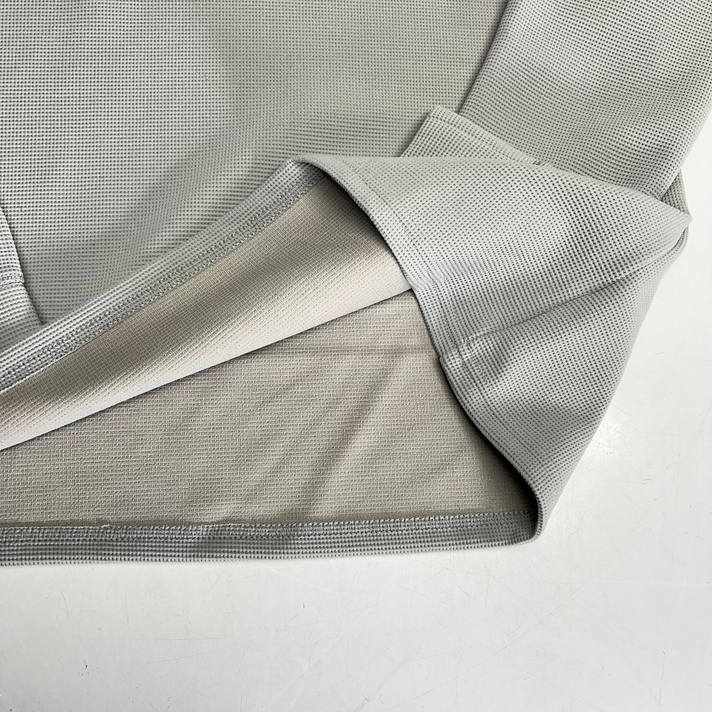 THOMAS STERLING Waffle Knit Half Button Up Long Sleeve Shirt Men's Sz S Grey