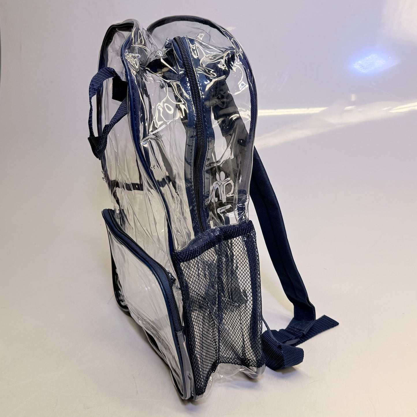 BWAP 17" Clear Plastic Backpack 17" x 12" x 6" Color Blue Navy BP1643