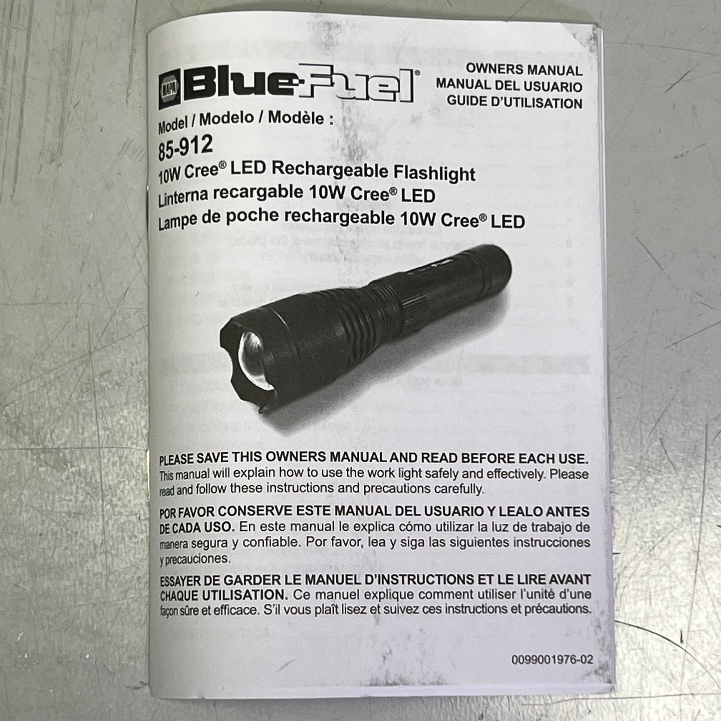 NAPA Rechargeable Flashlight 720 Lumens Work Light 85-912