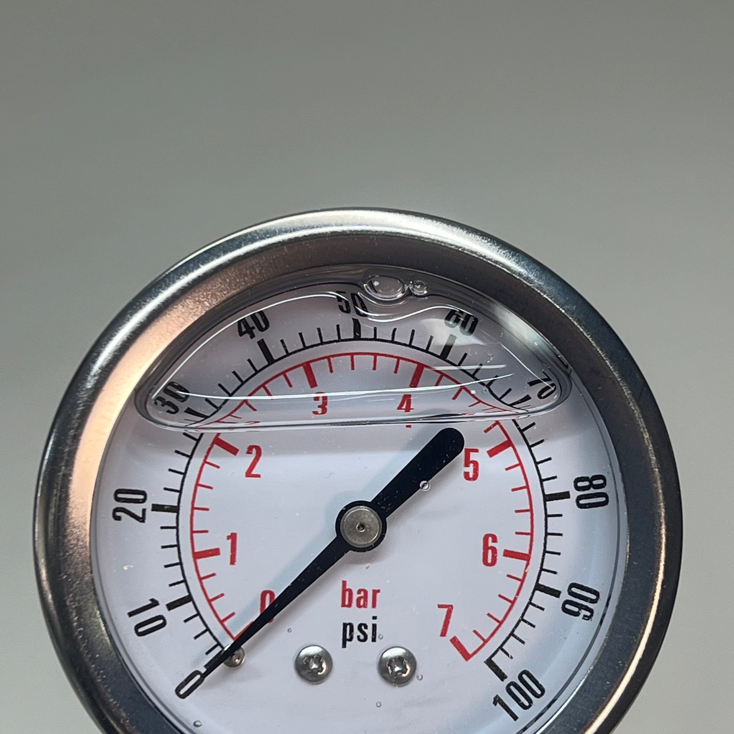 DYNAMIC FLUID COMPONENTS Stem Mount SS Pressure Gauge 100 PSI 1/4" NPT CF1P-007A