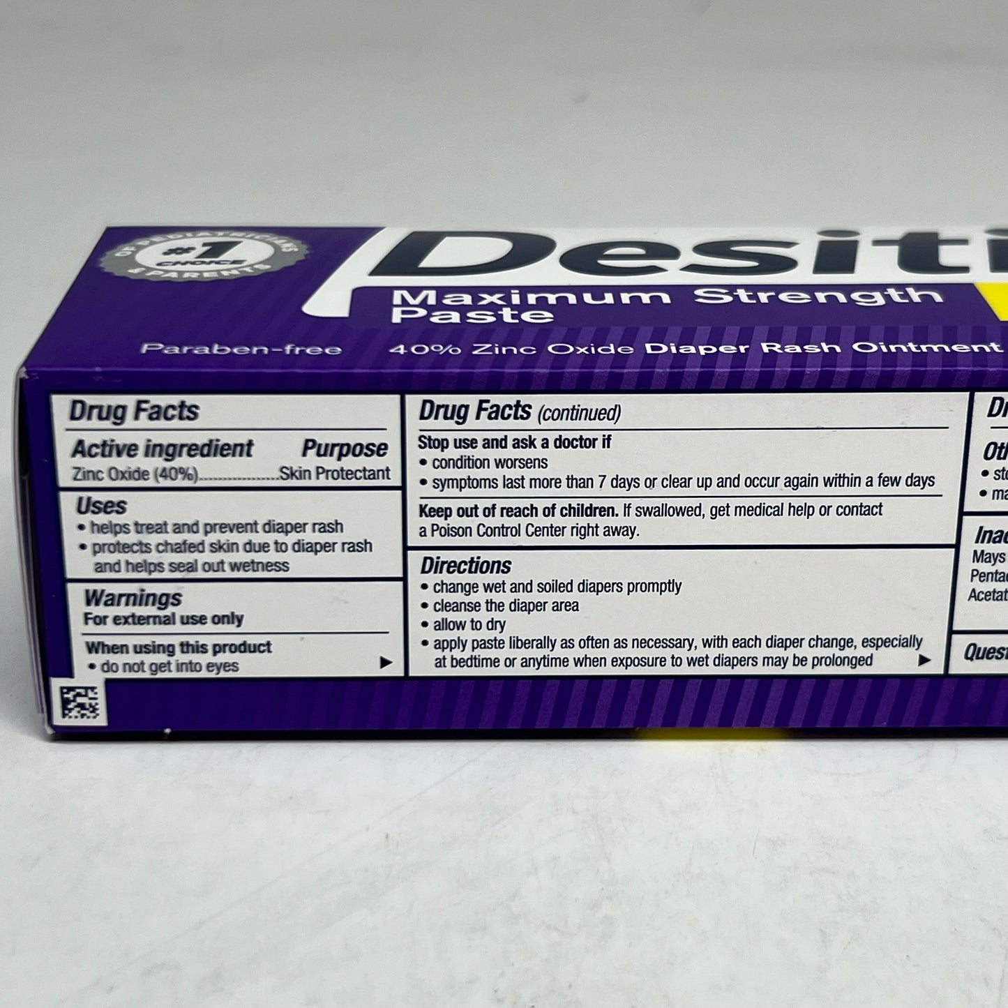 DESITIN Maximum Strength Diaper Rash Paste 40% Zinc Oxide Skin Protectant 4 oz. BB 03/28