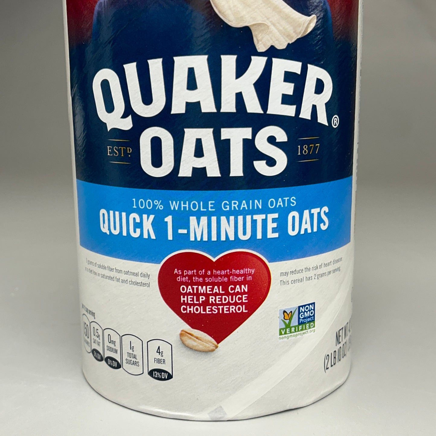 QUAKER OATS 3-PK! Quick 1-Minute Whole Grain Oats 42 oz Canisters BB 5/24 (New)