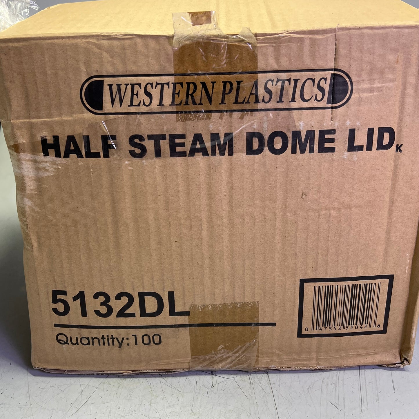 ZA@ WESTERN PLASTICS  (100 PACK) Disposable Half Steam Dome Lid Clear 5132DL