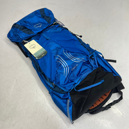 OSPREY Exos 58 Backpack Comfort Pack Men's Sz L/XL 61L Blue Ribbon 10004021