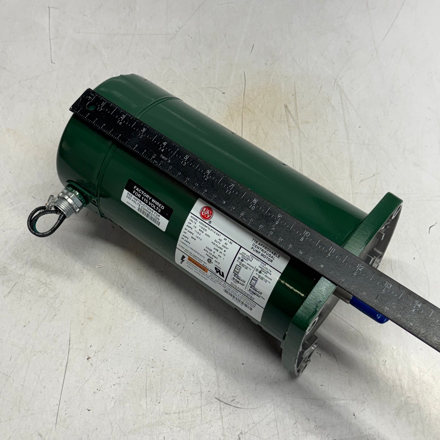 US MOTORS 778 Approvable Centrifugal Pump Motor 115/230V, KTC5113