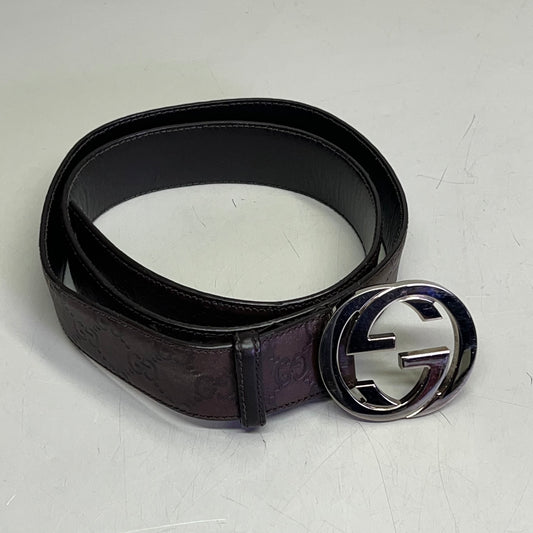 GUCCI Authentic Interlocking G Buckle Belt 43" L Brown (Pre-Owned)