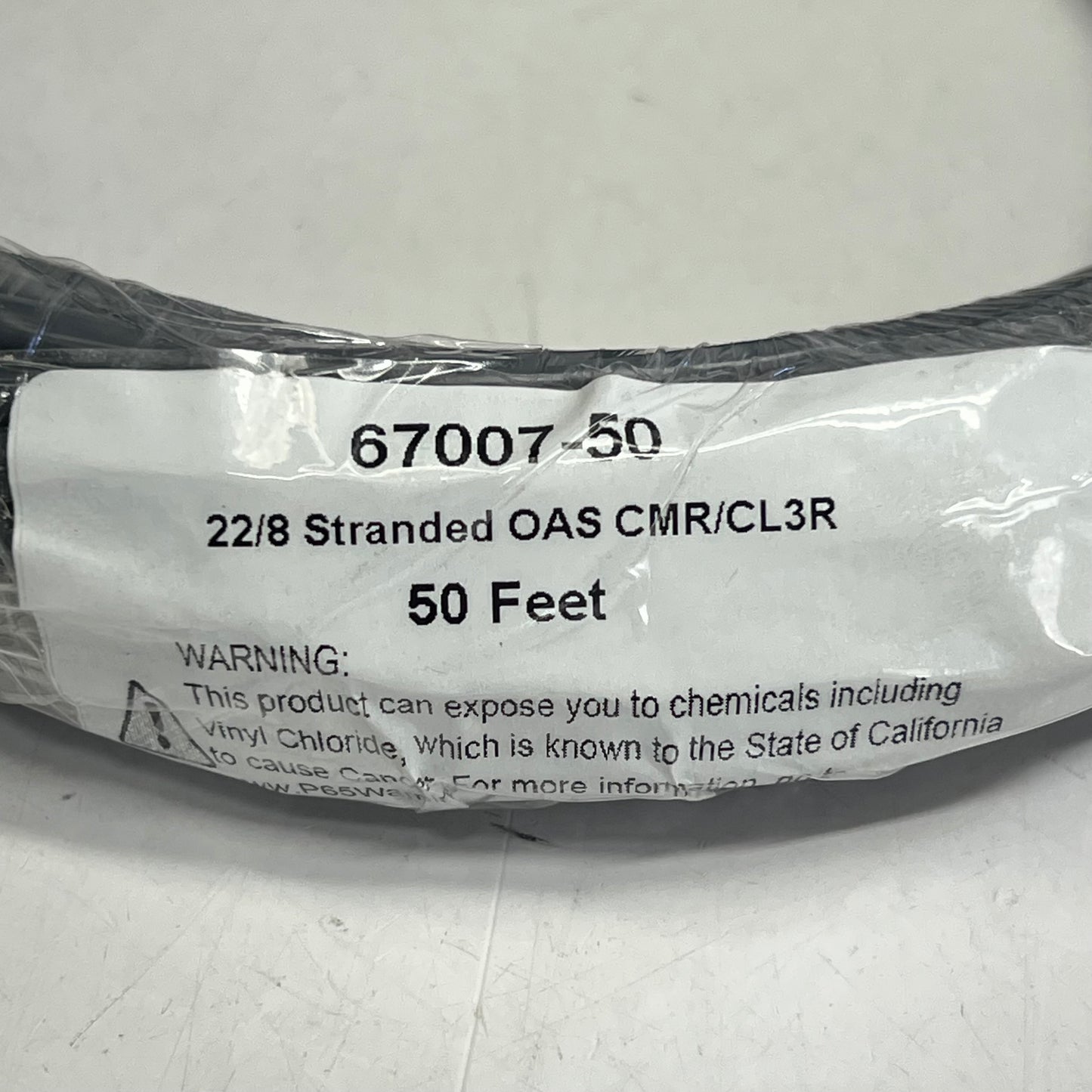 Stranded OAS CMR/CL3R Bare Stranded Copper Conductor 50' 22/8  Grey 67007-50