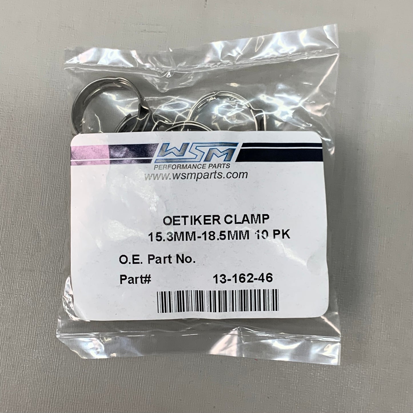 WSM Set of 2-10 PACKS! Oetiker Hose Clamp 15.3mm-18.5mm Silver 13-162-46