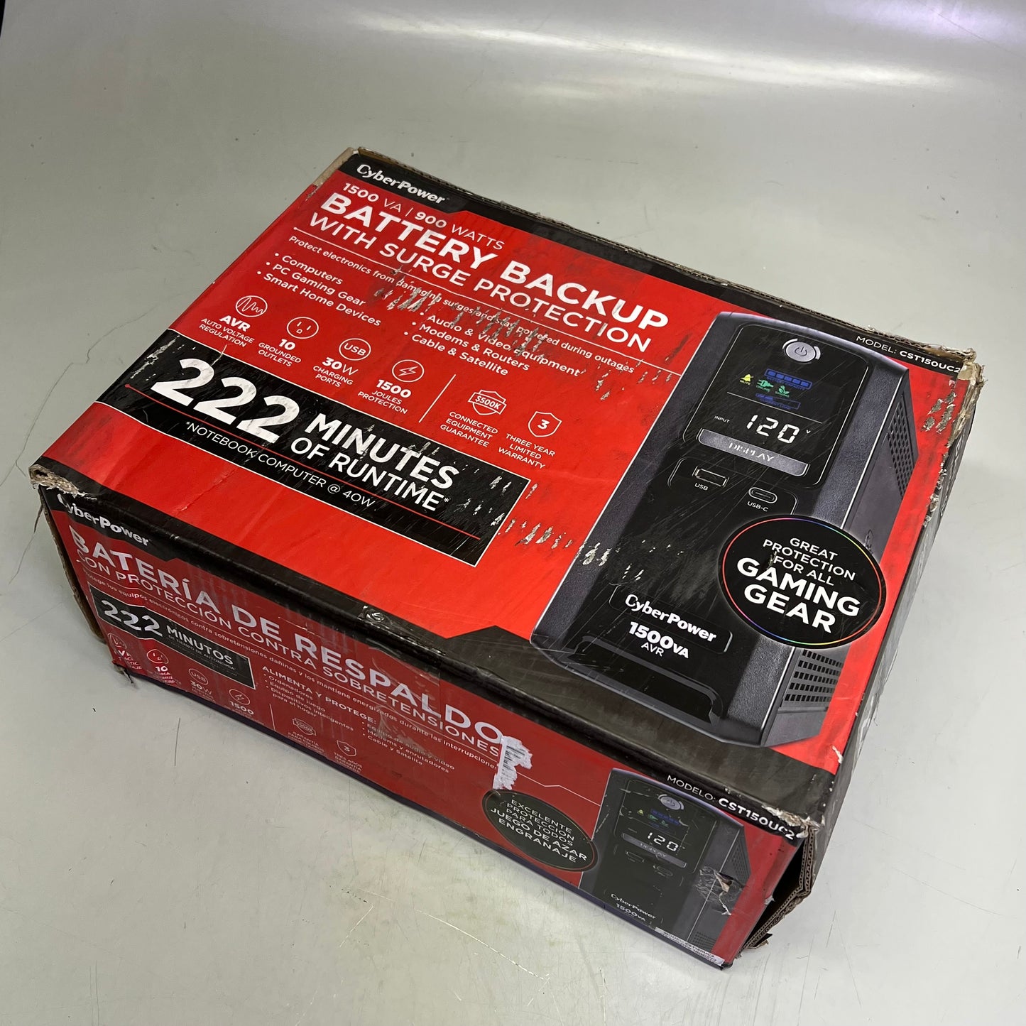 CYBERPOWER Battery Backup W/ Surge Protection 1500 VA 900 W 1705111 (Return)