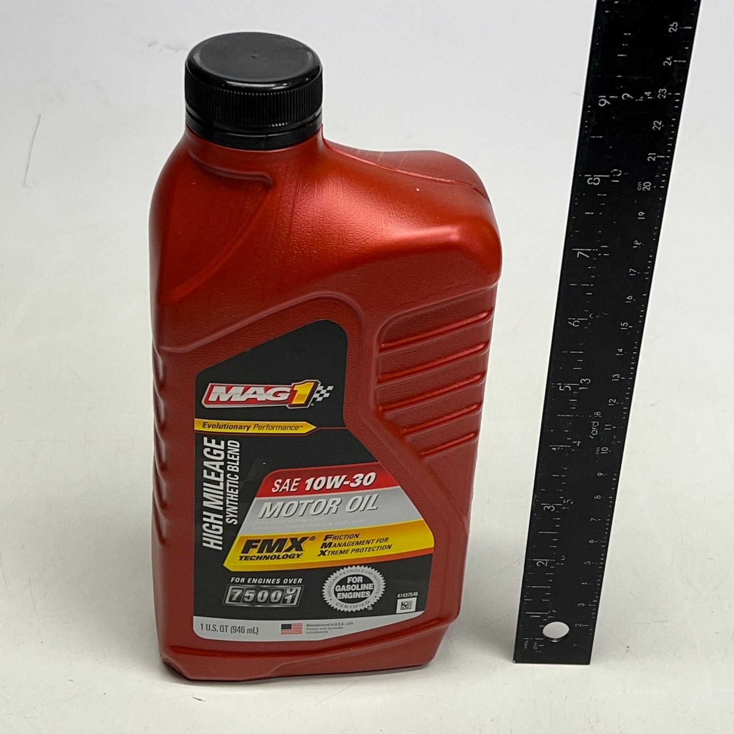 MAG1 (6 PACK) High Mileage Synthetic Blend 10W-30 Motor Oil  1 Quart Brown 64839