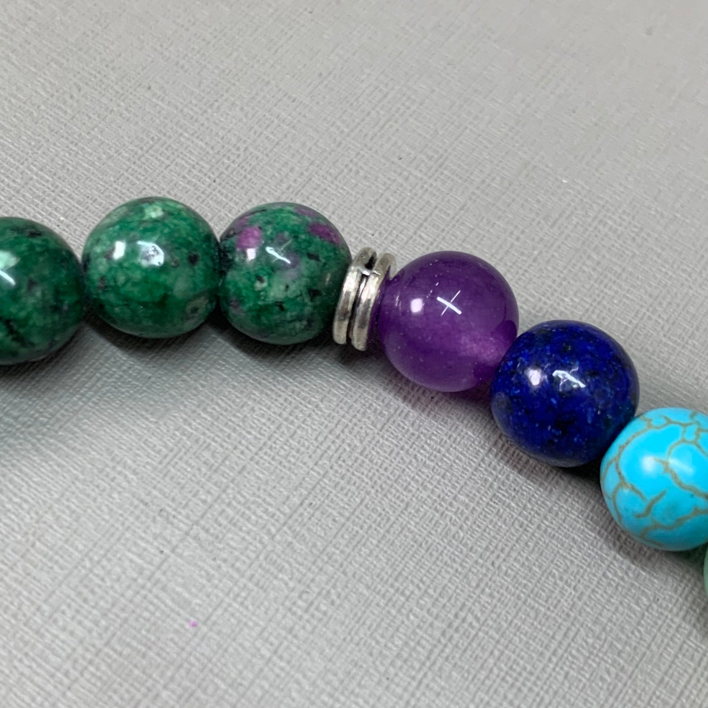 BEST WHOLESALE (12 PACK) Beaded Crystal Bracelets 3" Green-Purple/Rainbow New