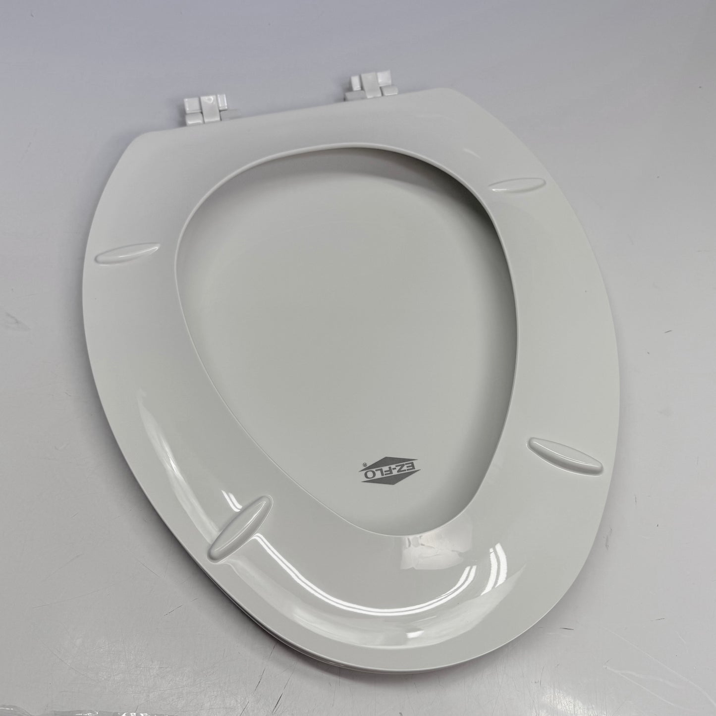 EZ-FLO Plastic Toilet Seat Elongated 14.25” x 18.5” White 65903