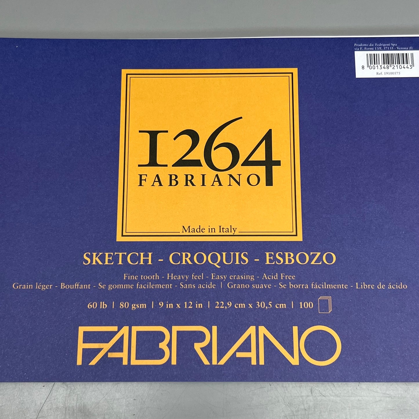 FABRIANO 5PK of I264 Sketch Paper 9in x 12in - 100 Sheets 500 Total White