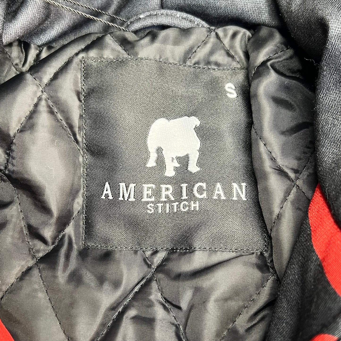 AMERICAN STITCH Flame Coat Jacket Full Zip Men's Sz S Black/Red HD25-T333