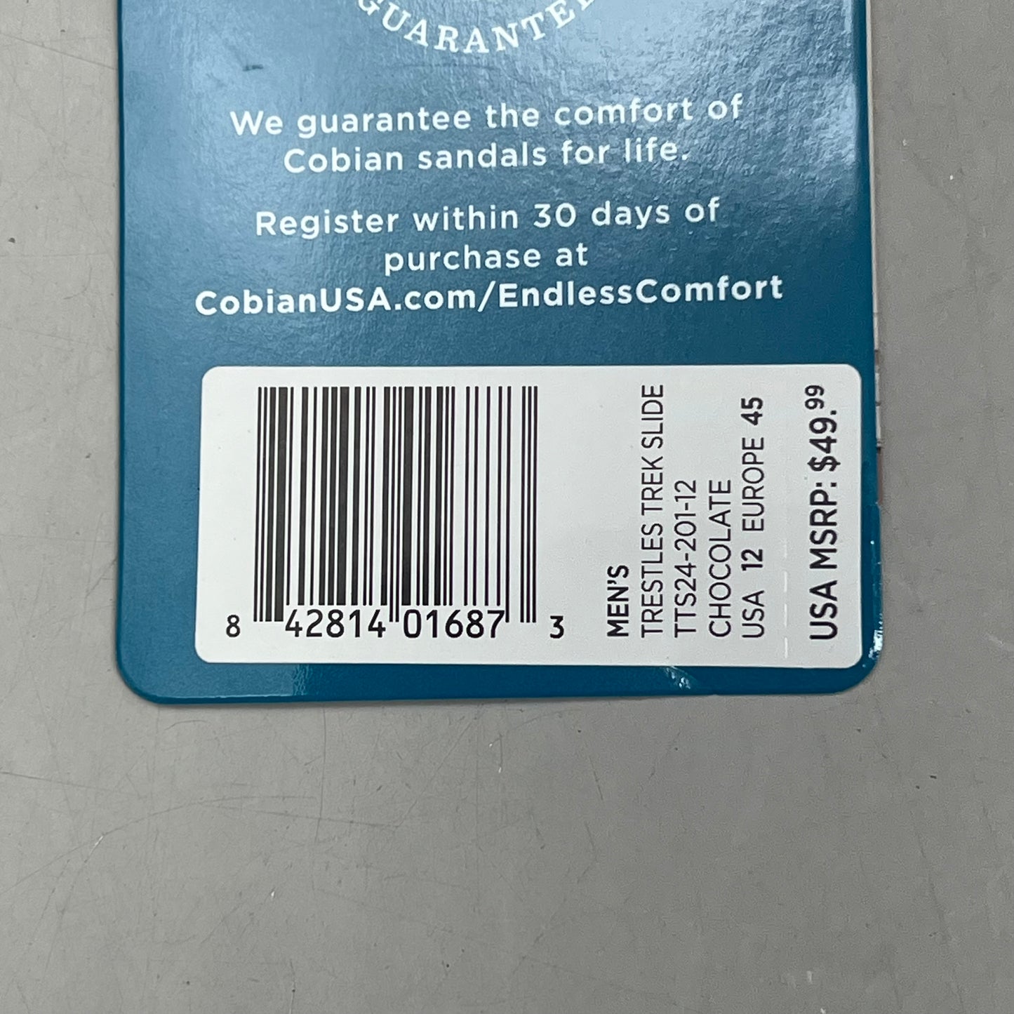 COBIAN Trestles Trek Slide EVA Top Sole Men's Sz 12, 45 Eu Chocolate TTS24-201-12